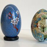 Vintage cloisonné enameled collectible eggs