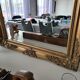 Vintage gold stucco mirror 14x29cm