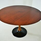 1969s beech round dining table, Czechoslovakia
