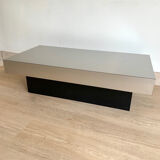 70s coffee table in brushed aluminum