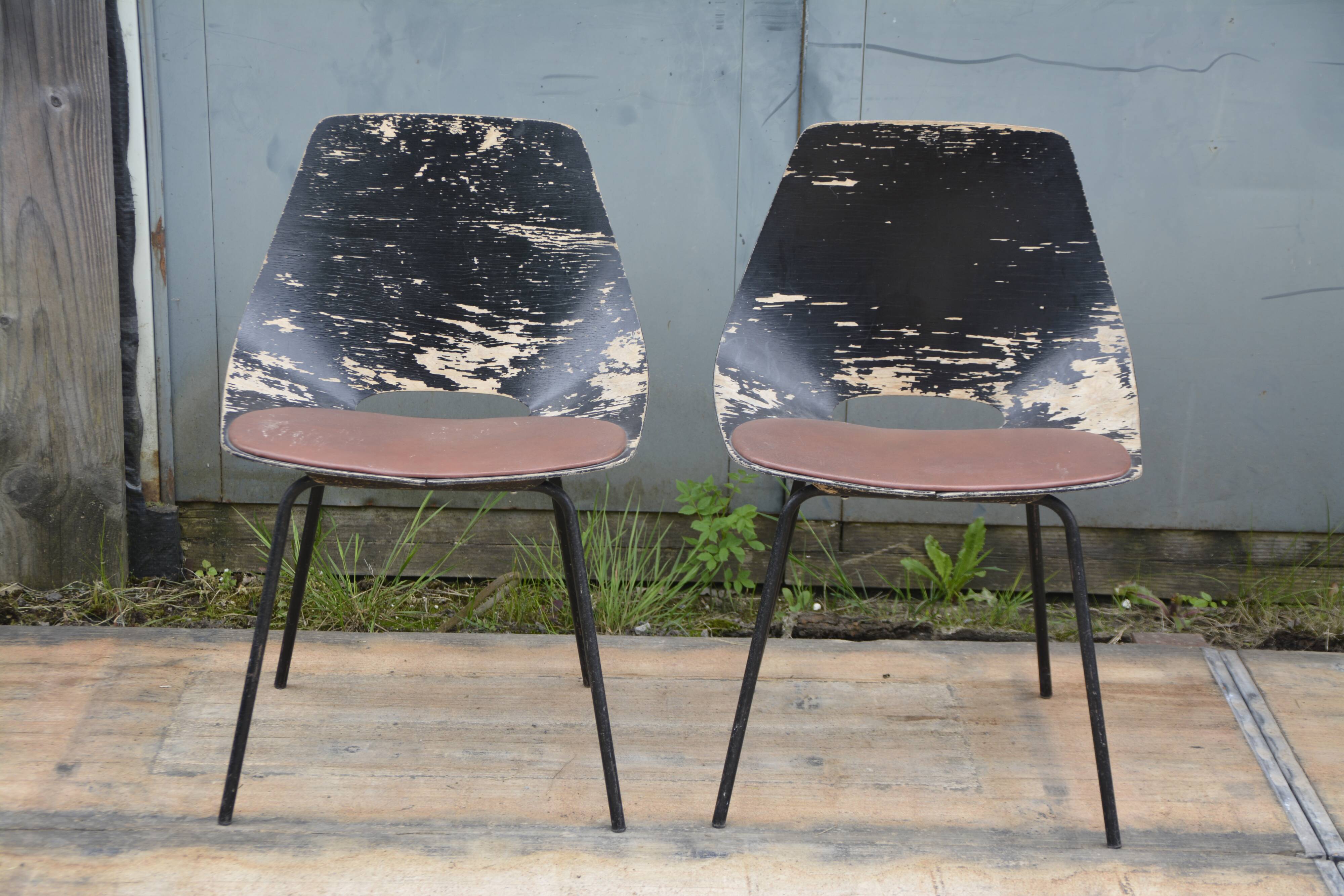 Pair of Tonneau chairs by Pierre Guariche