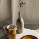 Bouteille vintage en grès beige moucheté H31