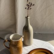 Bouteille vintage en grès beige moucheté H31