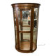Wooden display case and half-moon mirror