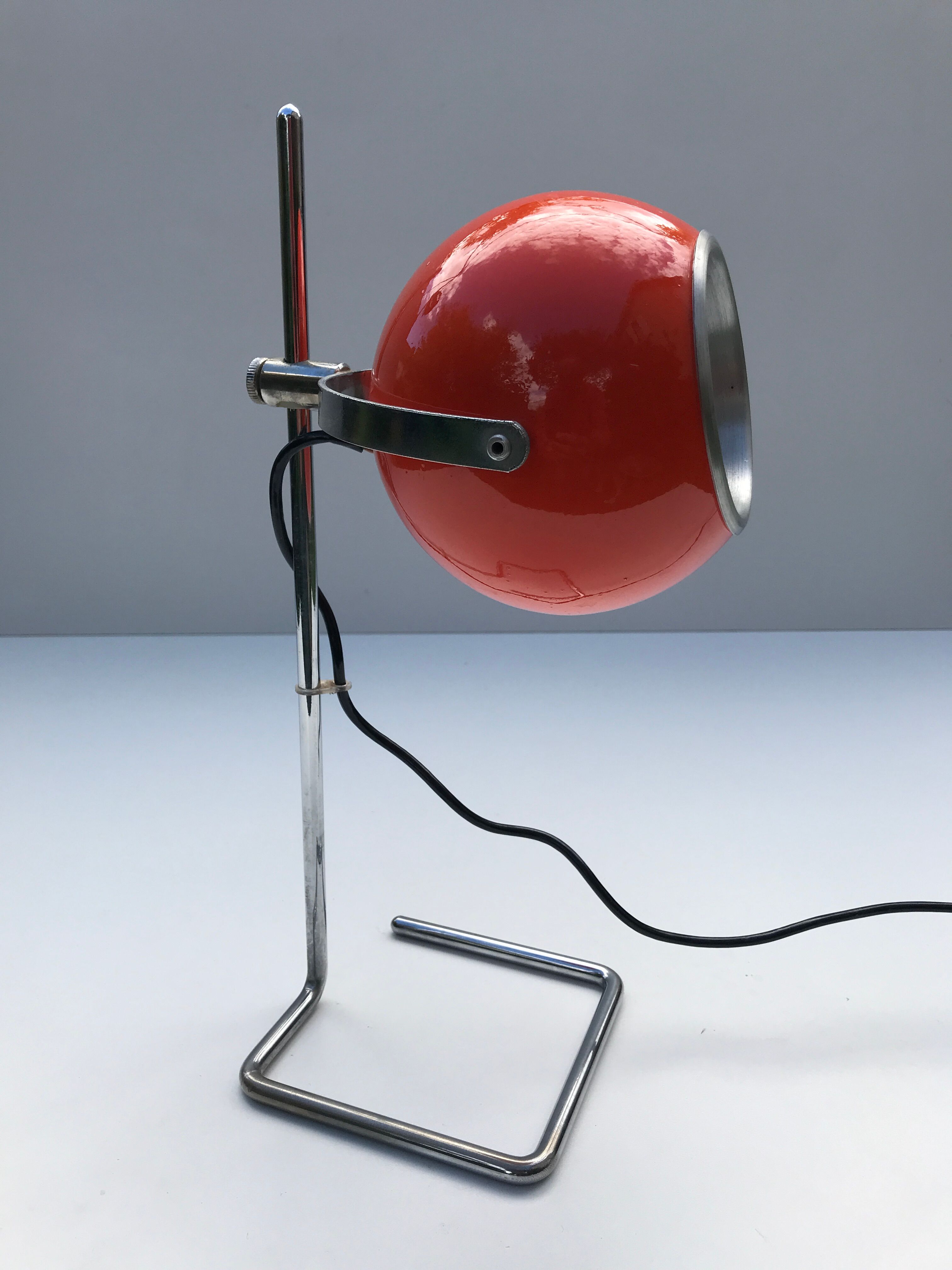 Lampe eye ball orange vintage années 70
