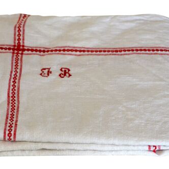 Old towel embroidered, Monogram, JB
