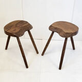 Pair of vintage brutalist stools 1960