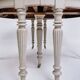 Round Dining Table - Gustavian Style - Gray Painted - Round Legs - Brass Wh