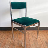 Lot of 4 green velvet chairs