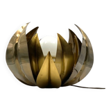 Lampadaire/lampe de table en laiton fleur de lotus, attr. Bottega Gadda, Italie, 1970
