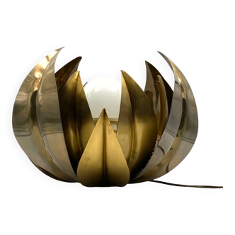 Lotus flower brass floor/table lamp, attr. Bottega Gadda, Italy, 1970