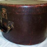 Studded old leather hat box