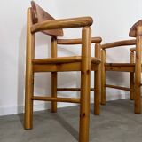6 old Scandinavian chairs from the 70s solid wood design Reiner Daumiller in solid pine