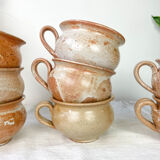 8 cups in vintage enamelled stoneware
