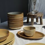 A small tall beige bowl CNP Grès Village France vintage D12