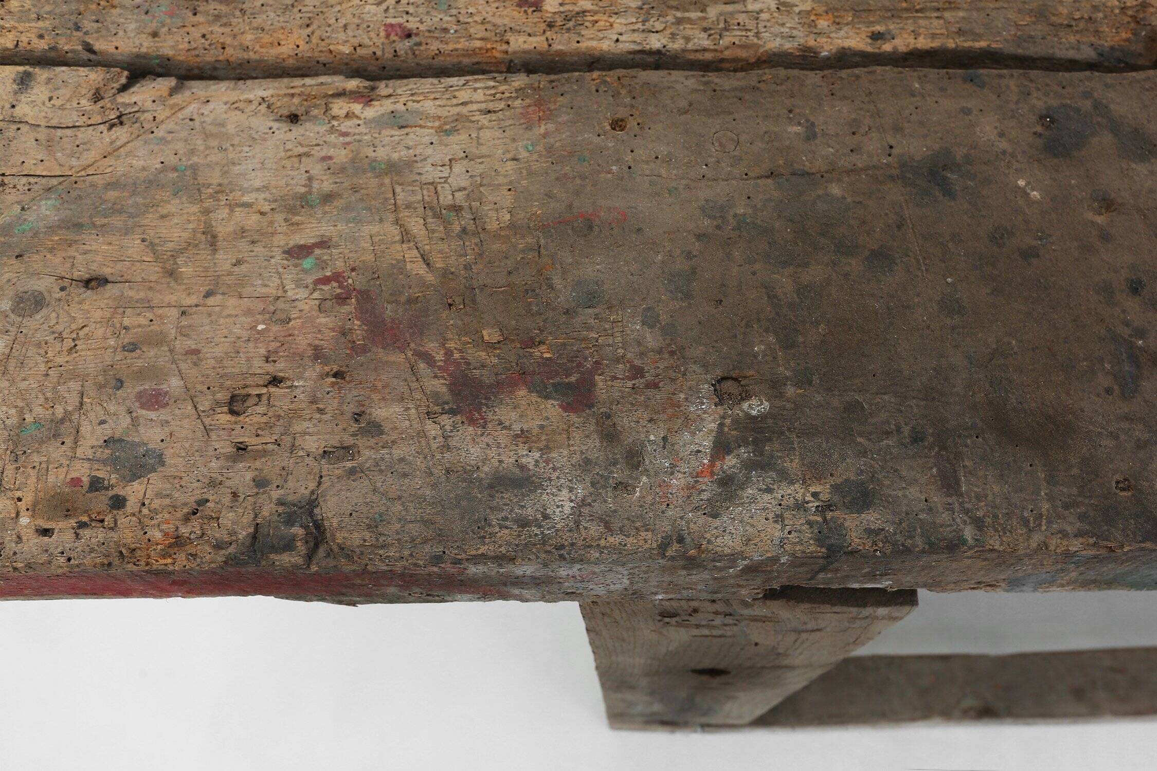 Industrial Oak Workbench with Exceptional Patina, Belgium ca. 1850