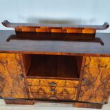 Art deco dining room sideboard in briar with upstand, 1940s