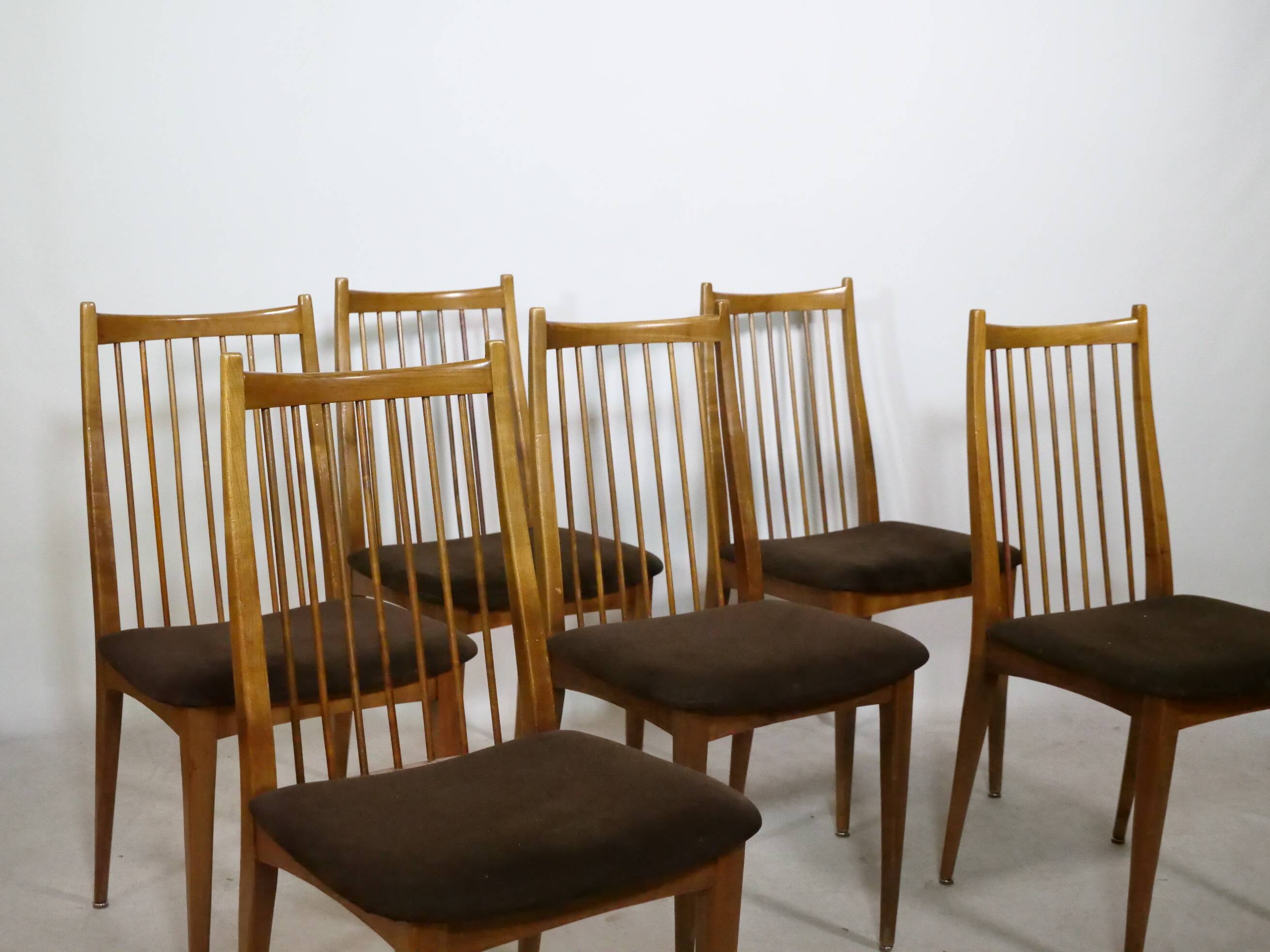 Mid-Century Teak Dining Chairs by WK Möbel, Set of 6, 1960s Design