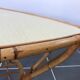 Table basse rotin et formica vintage 1970