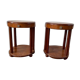 Pair of Art Deco bedside tables made of cedar magnifying glass