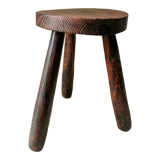 Tabouret tripode bois massif