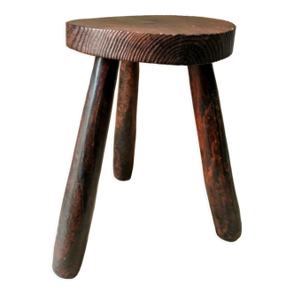 Tabouret tripode bois massif