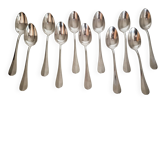 Dessert spoons, silver coffee spoons, small Baguette spoons.
