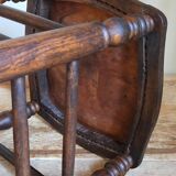 Tabouret en bois massif tourné