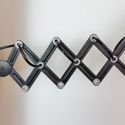 Industrial Black Scissor Wall Lamp, 1950s