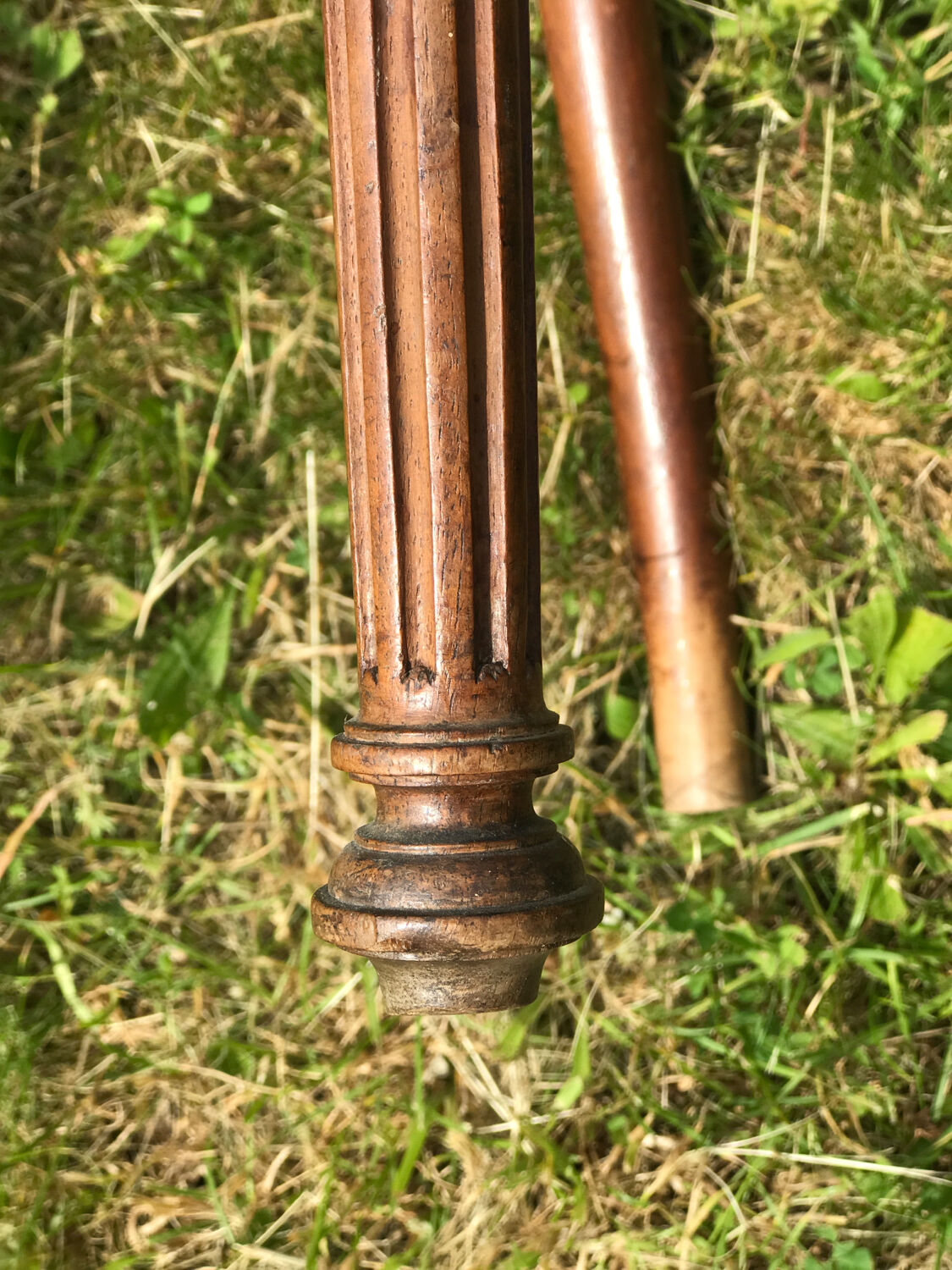 Antique chair seat upholsterer medallions