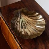 Renzo Cassetti Vintage Brass Shell Bowl with golden patina – Handcrafted Italy 1960s