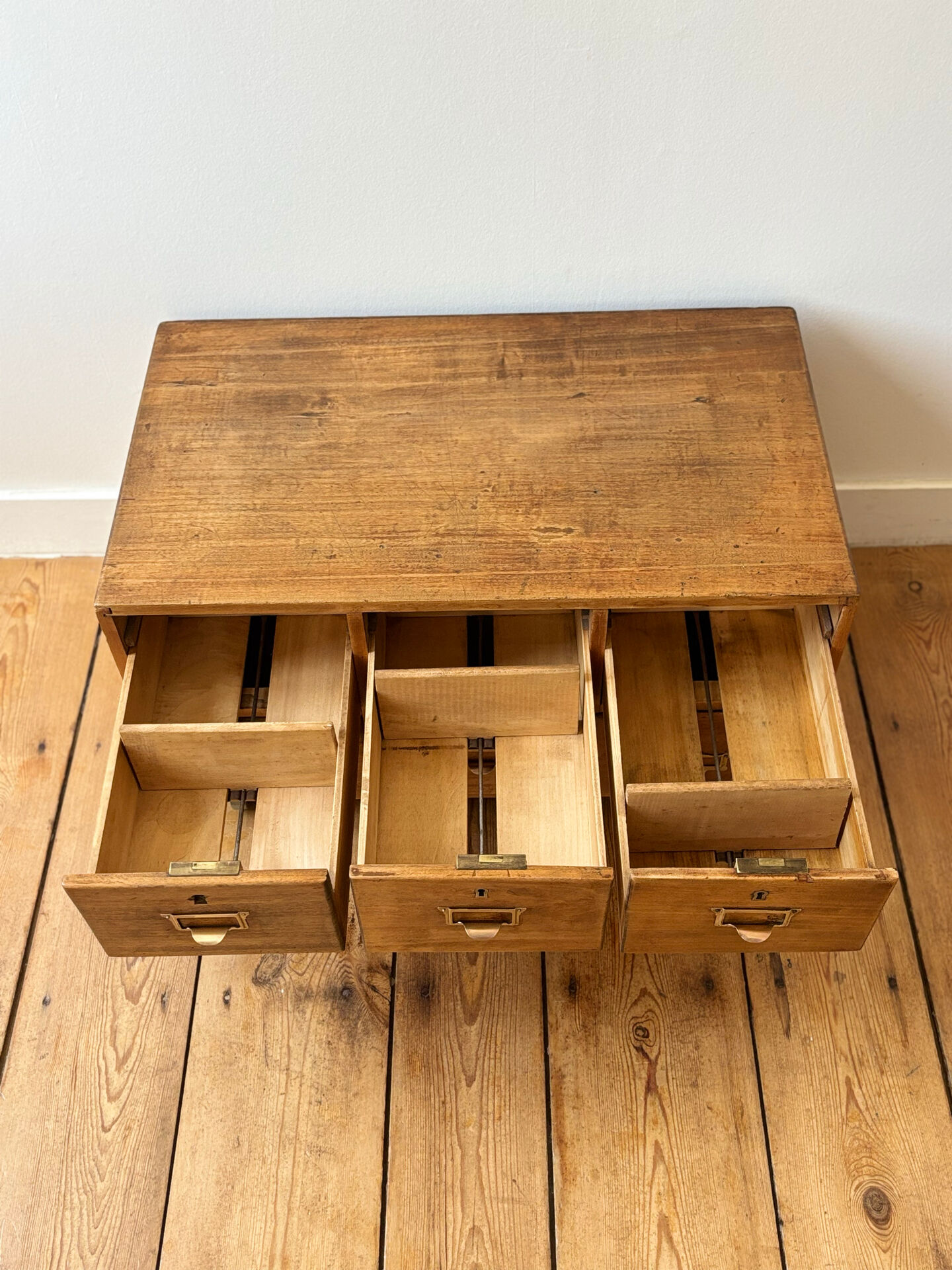 Small antique work cabinet with 6 drawers.