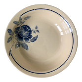 Round dish hollow blue flowers Saint-Amand years 30-40