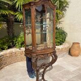 Louis XV Style Walnut Display Cabinet