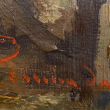 Hst painting "lake orta" cusio italy pino pessina da castanedo (1911 / 1991)