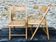 Set of 2 vintage folding chairs, rattan cane for Habitat, circa 70/80