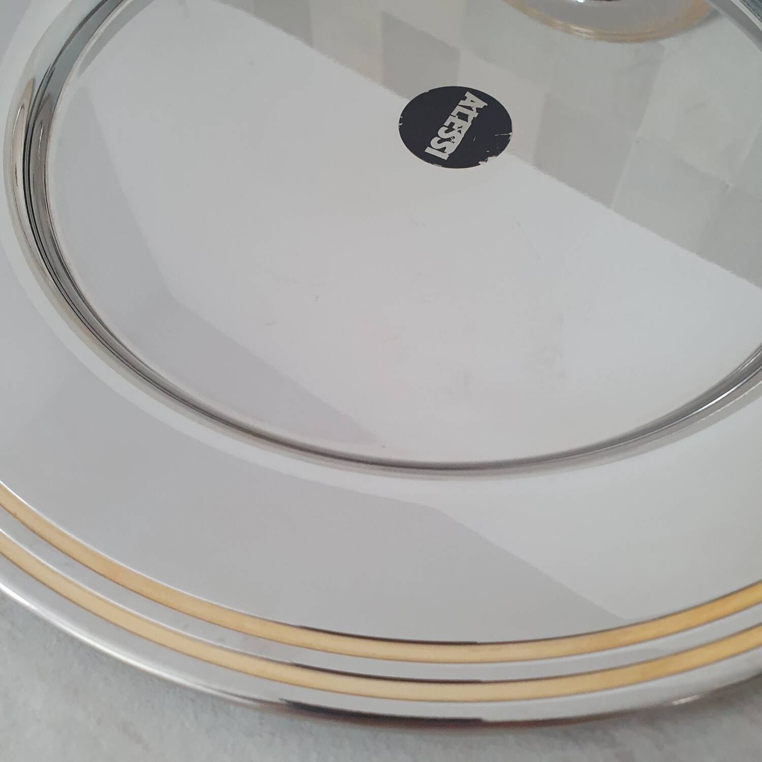 Alessi Ettore Sottsass / 6 large stainless steel presentation plates 18/10