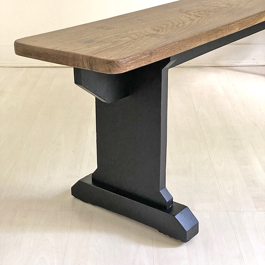 Antique refectory bench in solid wood