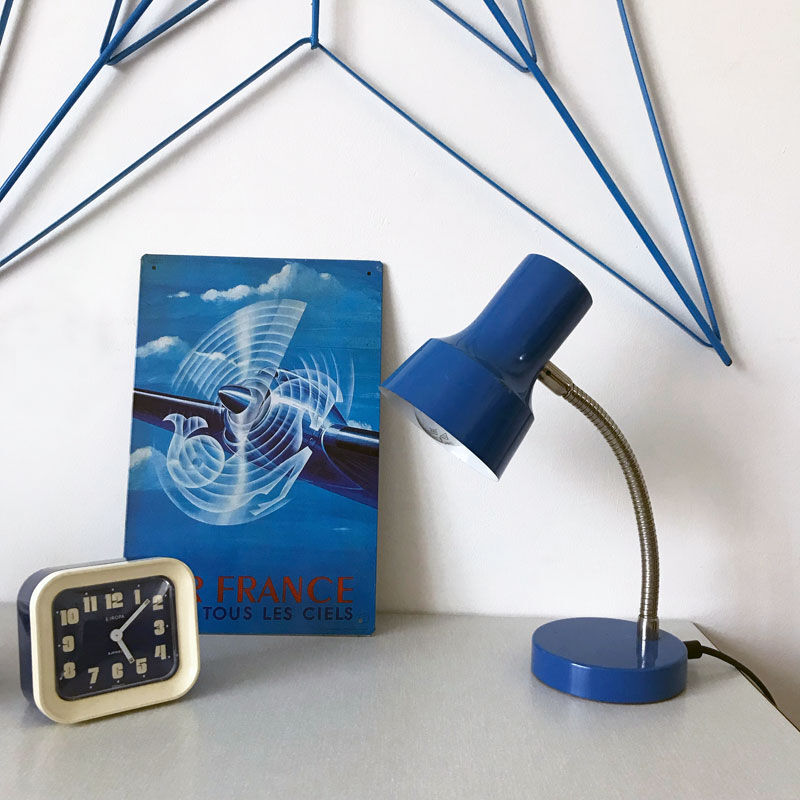 Blue desk lamp