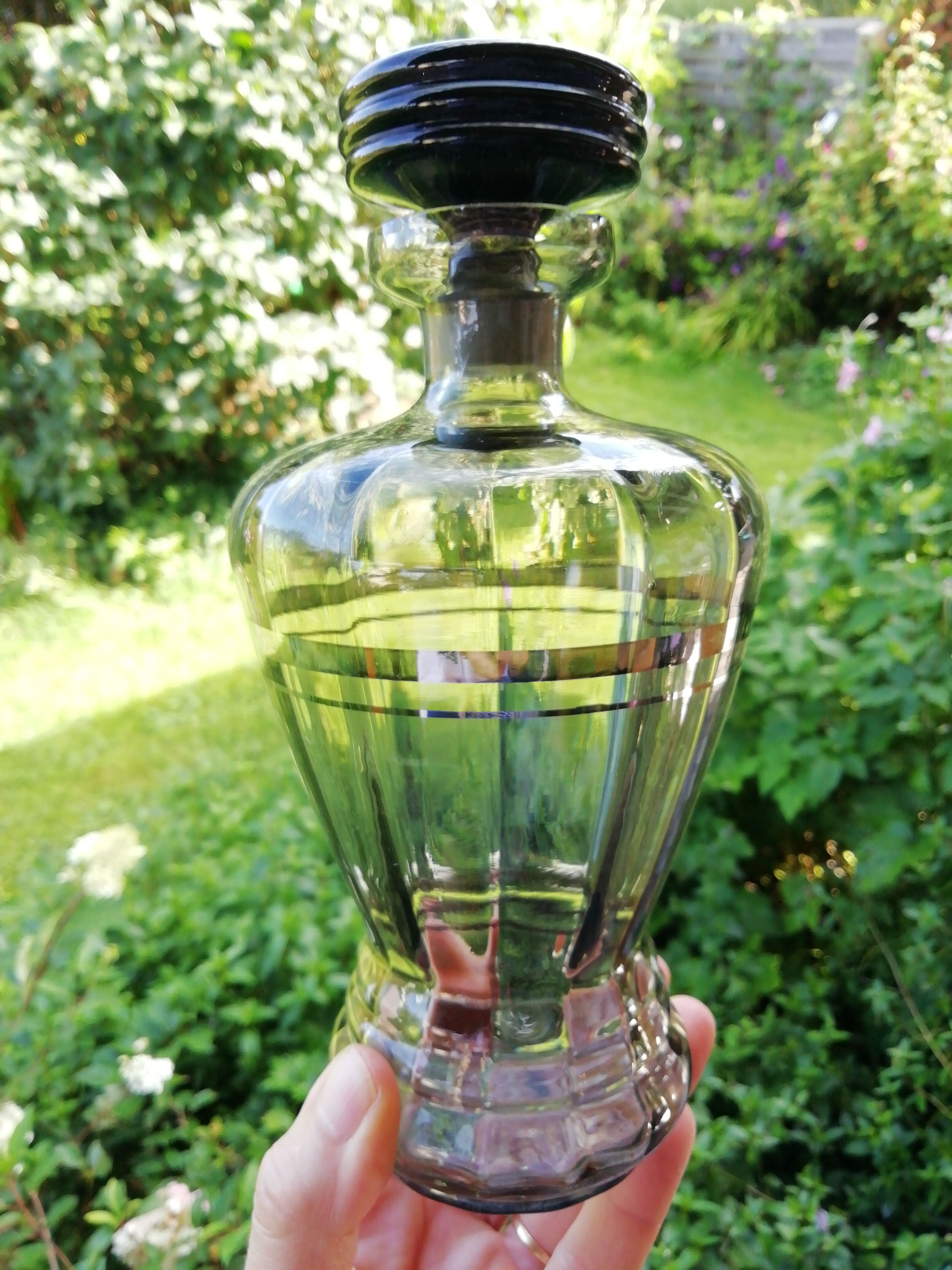 Black smoked glass decanter