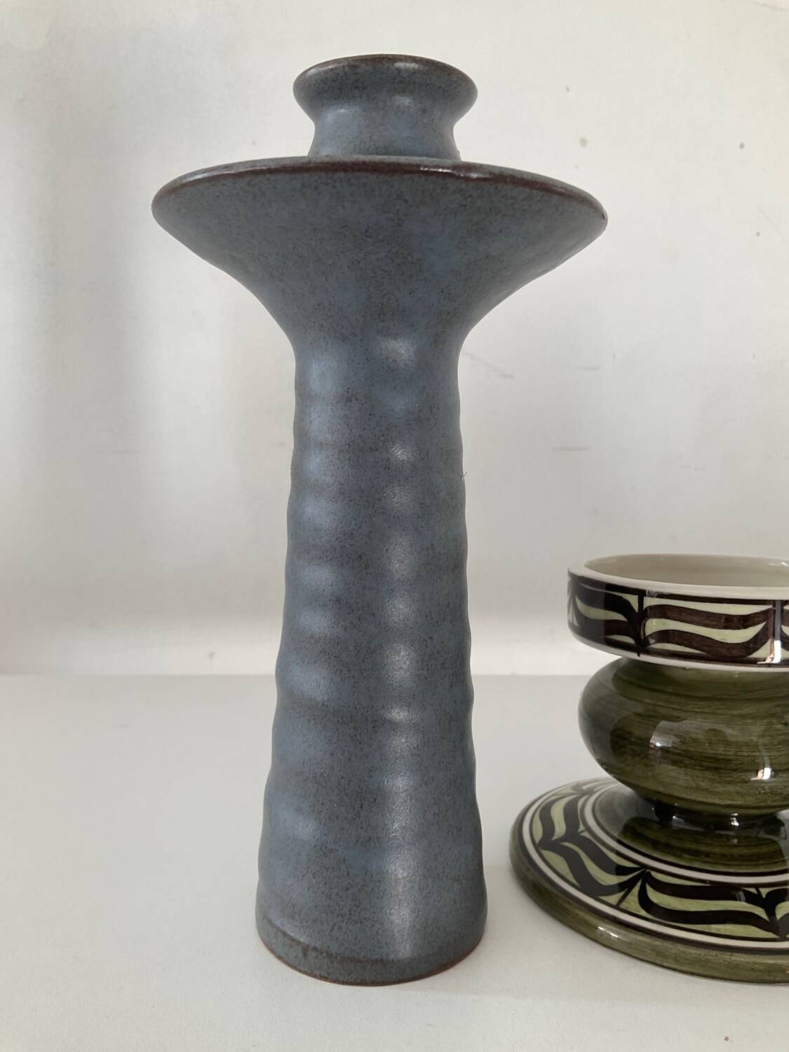 Trio of vintage ceramic candlesticks from the 70s