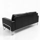 3-seater sofa W.H. Gispen for Dutch Originals, black leather and chrome