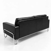 3-seater sofa W.H. Gispen for Dutch Originals, black leather and chrome