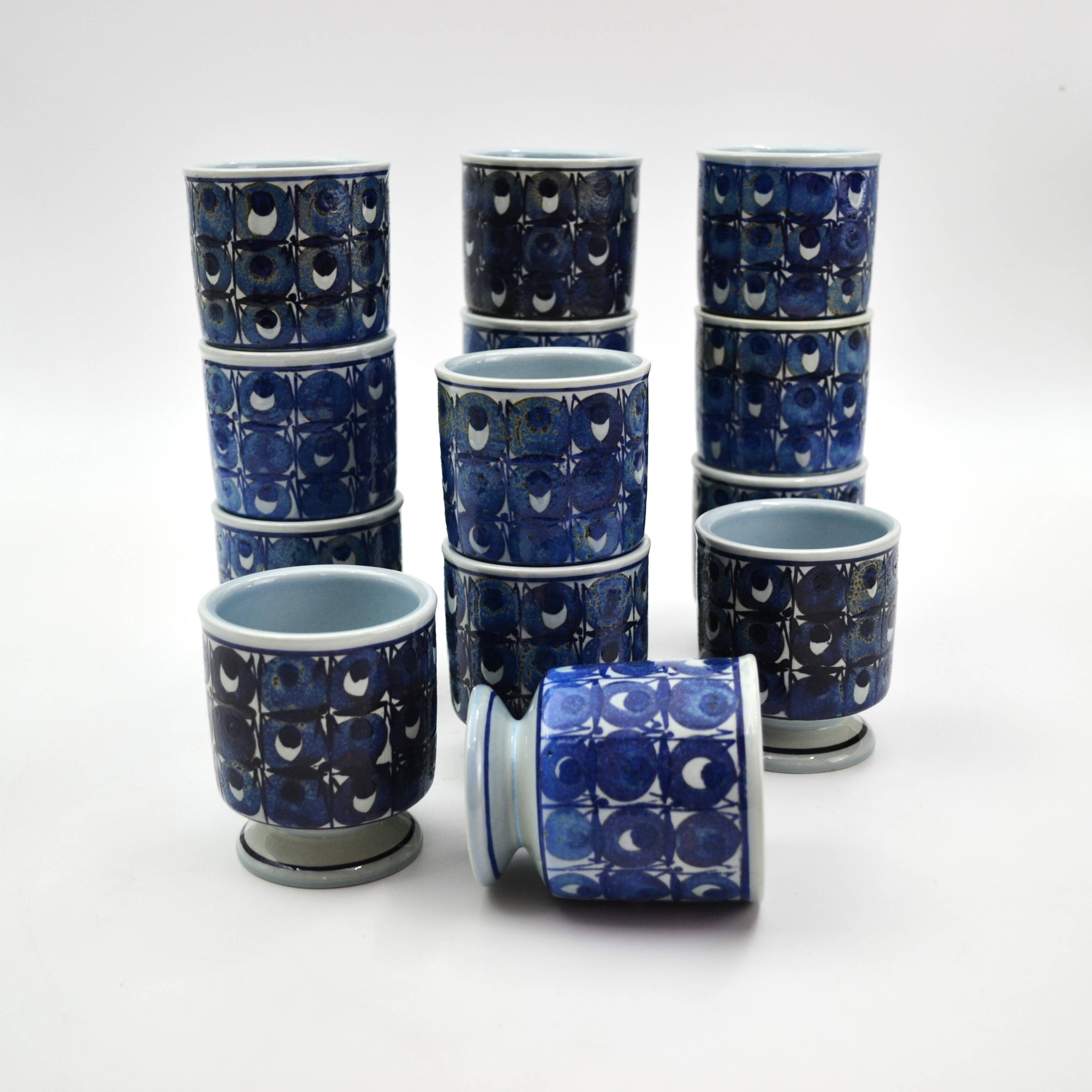 16-piece earthenware punch set from the Tenera series by Grete Helland-Hansen for Royal Copenhagen