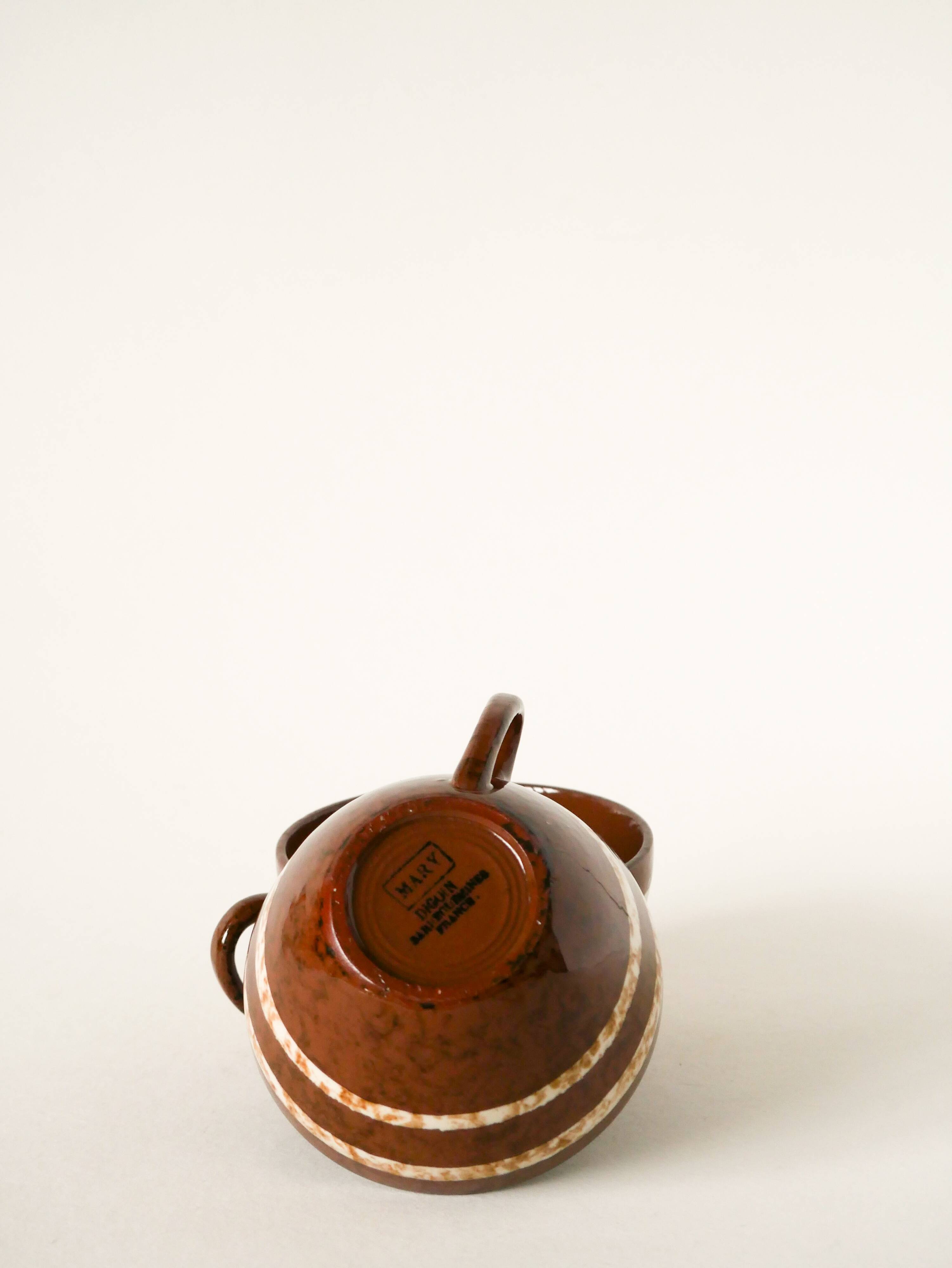 trio of Digoin Sarreguemines "Mary" model coffee cups, 1960