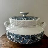 Sublime blue flower soup tureen, Spanish Pontesa porcelain