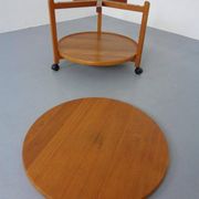 Danish Teak Bar Cart with Removable Tray, 1960s