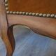 Voltaire armchair with amber velvet rack and pinion