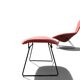 Bird Chair & Ottoman Harry Bertoia for Knoll - Black Mesh & Red Fabric