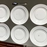 6 Dessert plates with yellow and black braiding pattern